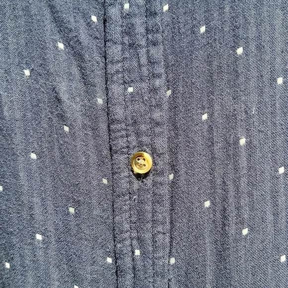 Navy button-down cotton shirt - Picture 2 of 4